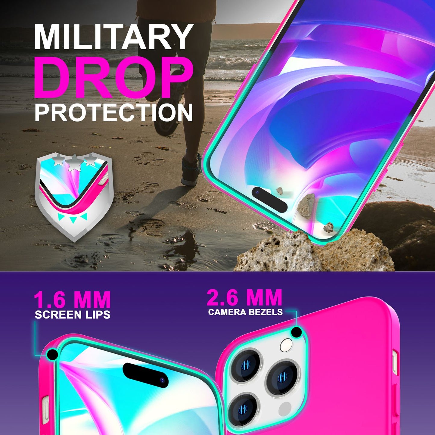NALIA Neon Silikonhülle für iPhone 14 Pro – Soft-Touch & Signal-Neon – NEONSHOCK (Matte Schutzhülle) – Marke aus Berlin