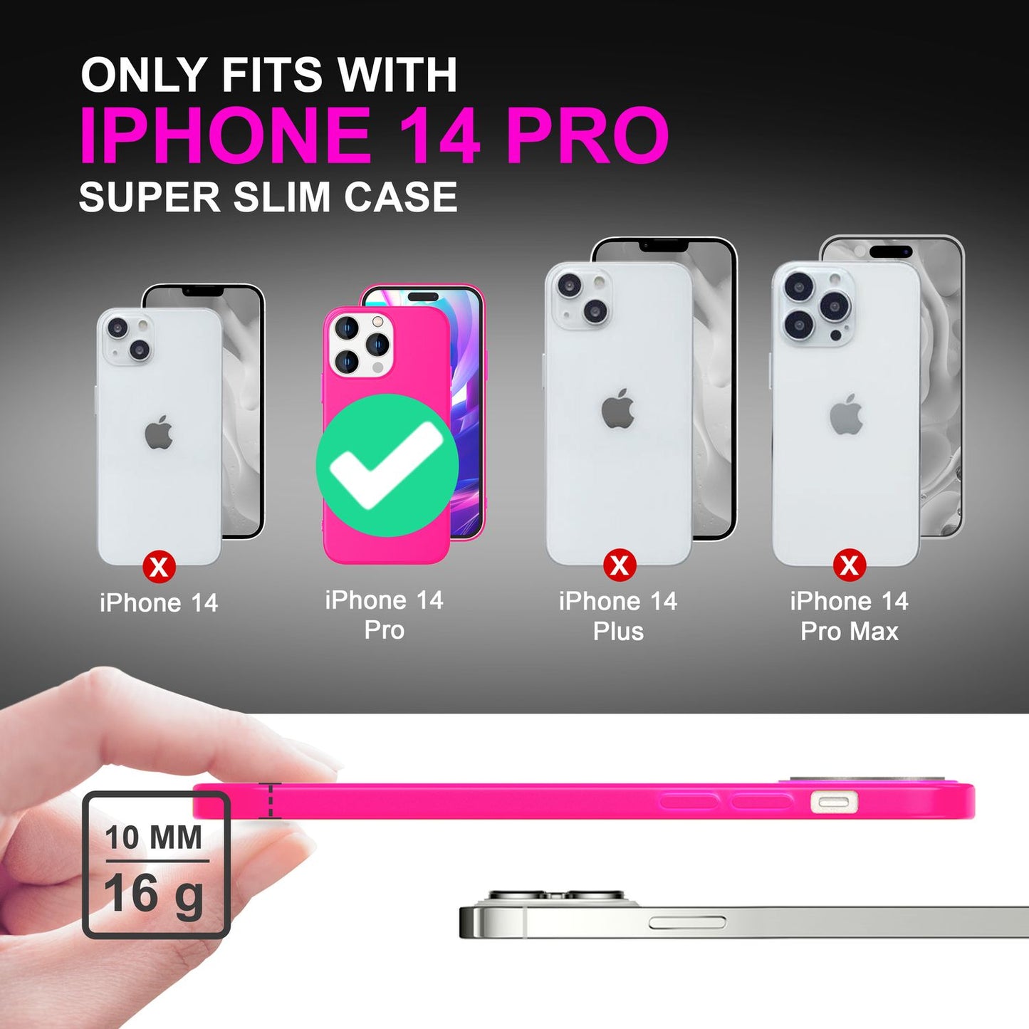 NALIA Neon Silikonhülle für iPhone 14 Pro – Soft-Touch & Signal-Neon – NEONSHOCK (Matte Schutzhülle) – Marke aus Berlin