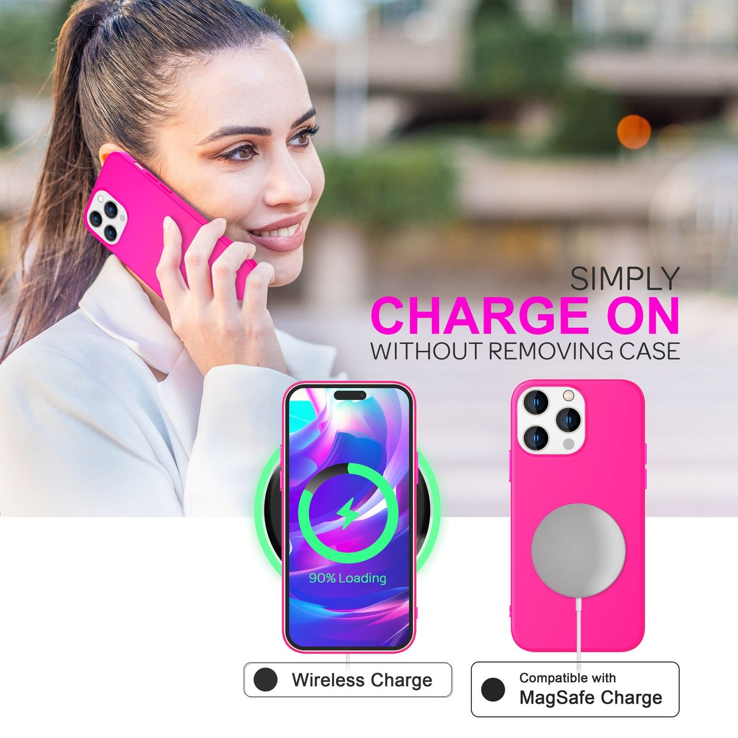 NALIA Neon Silikonhülle für iPhone 14 Pro – Soft-Touch & Signal-Neon – NEONSHOCK (Matte Schutzhülle) – Marke aus Berlin