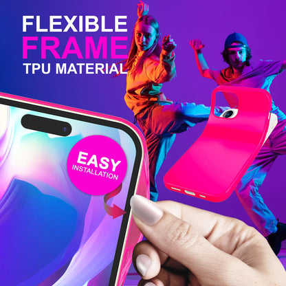 NALIA Neon Silikonhülle für iPhone 14 Pro – Soft-Touch & Signal-Neon – NEONSHOCK (Matte Schutzhülle) – Marke aus Berlin