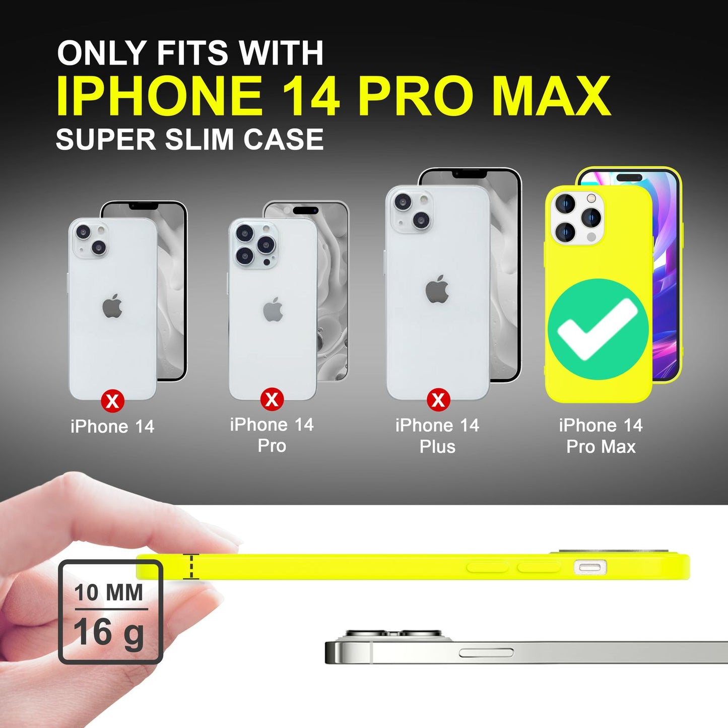 NALIA Neon Silikonhülle für iPhone 14 Pro Max – Soft-Touch & Signal-Neon – NEONSHOCK (Matte Schutzhülle) – Marke aus Berlin