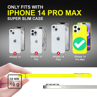 NALIA Neon Silikonhülle für iPhone 14 Pro Max – Soft-Touch & Signal-Neon – NEONSHOCK (Matte Schutzhülle) – Marke aus Berlin