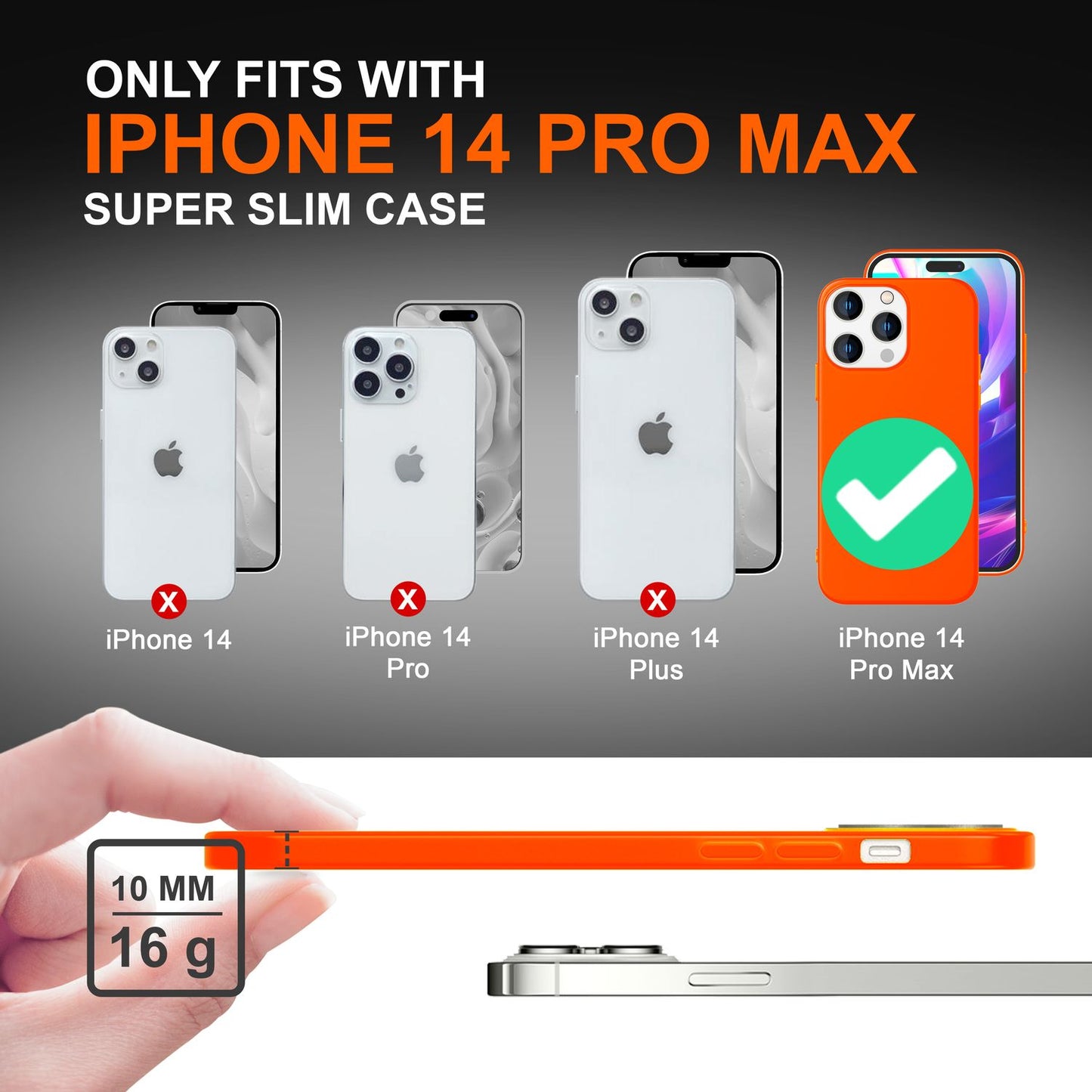 NALIA Neon Silikonhülle für iPhone 14 Pro Max – Soft-Touch & Signal-Neon – NEONSHOCK (Matte Schutzhülle) – Marke aus Berlin