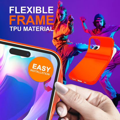 NALIA Neon Silikonhülle für iPhone 14 Pro Max – Soft-Touch & Signal-Neon – NEONSHOCK (Matte Schutzhülle) – Marke aus Berlin