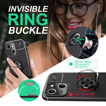 NALIA Ringhülle für iPhone 14 Plus – Ring-Ständer 360° & für Magnet-Halter – GRIP360 (Mattiertes Silikon Case) – Marke aus Berlin