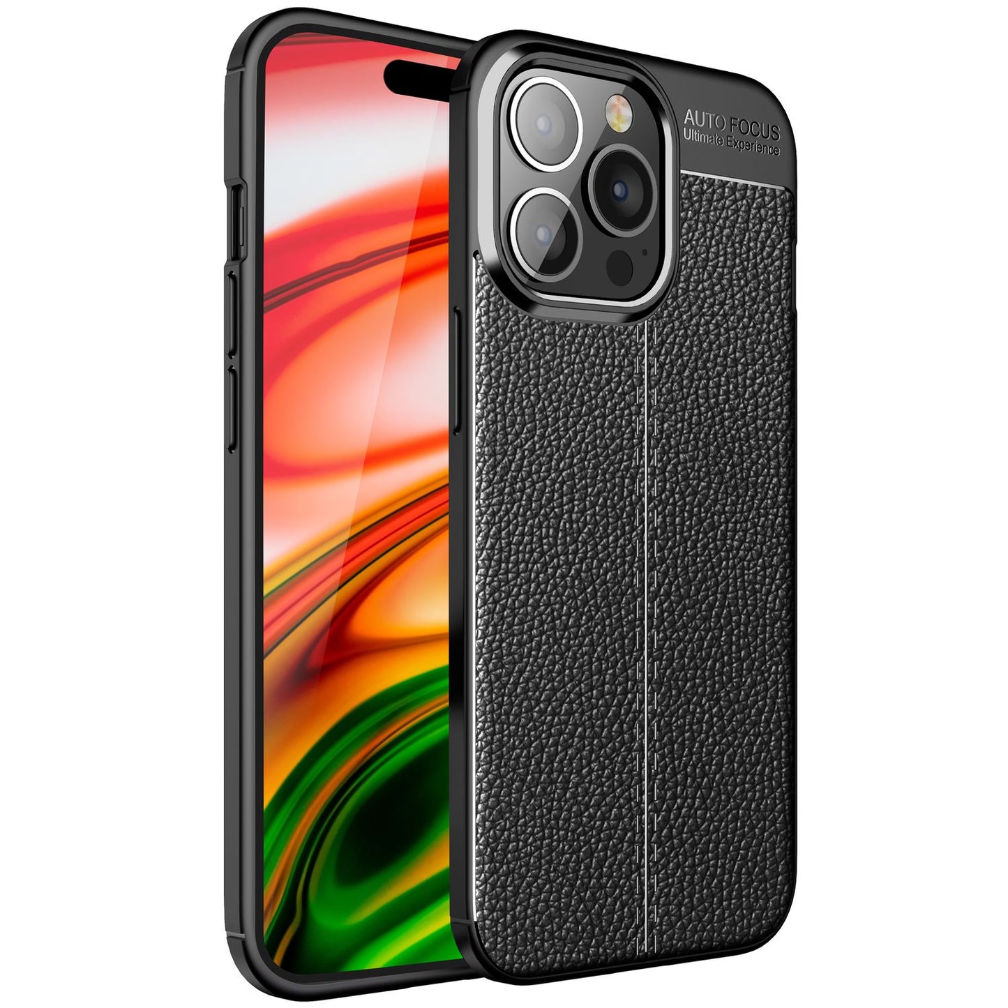 NALIA Leder-Optik Silikon Case für iPhone 14 Pro – Griffig & Matt – BARRON Handyhülle (Anti-Fingerprint, Stoßfest & Robust) – Marke aus Berlin