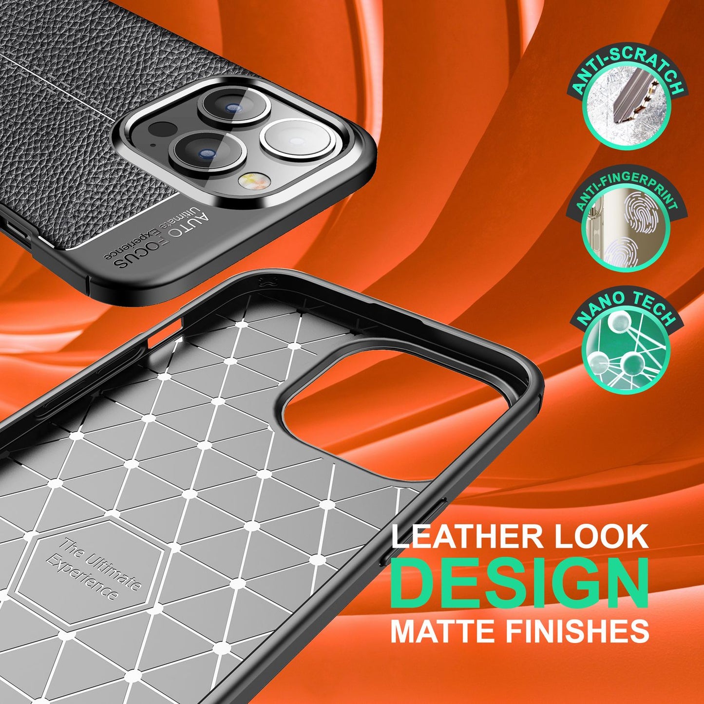NALIA Leder-Optik Silikon Case für iPhone 14 Pro – Griffig & Matt – BARRON Handyhülle (Anti-Fingerprint, Stoßfest & Robust) – Marke aus Berlin