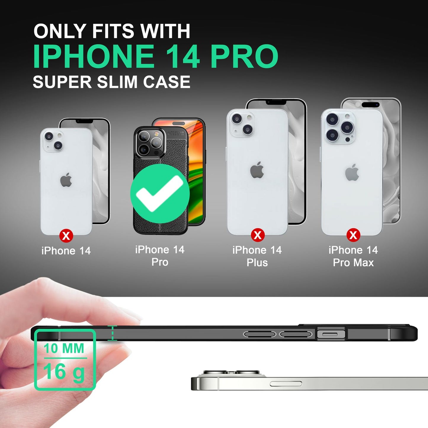 NALIA Leder-Optik Silikon Case für iPhone 14 Pro – Griffig & Matt – BARRON Handyhülle (Anti-Fingerprint, Stoßfest & Robust) – Marke aus Berlin