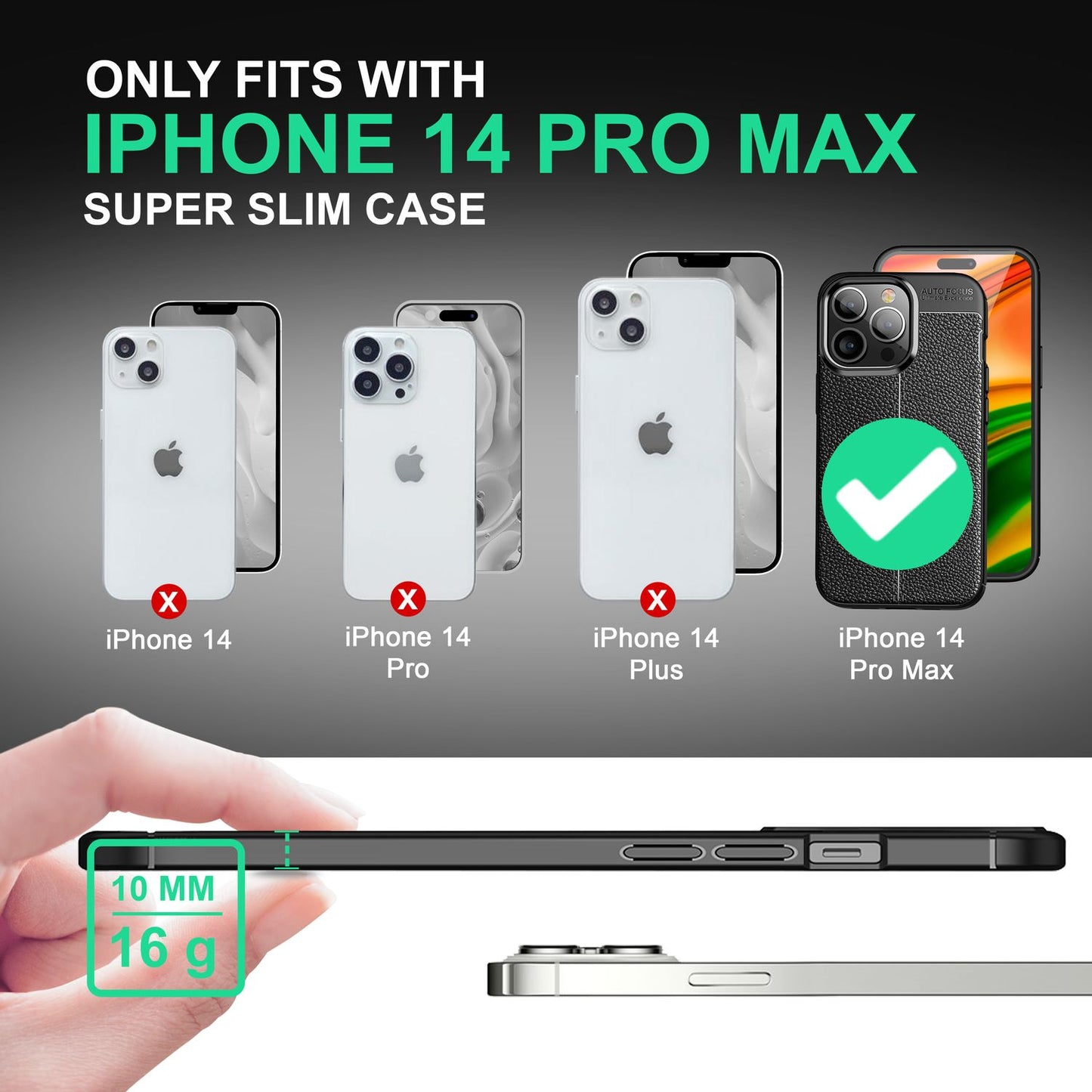 NALIA Leder-Optik Silikon Case für iPhone 14 Pro Max – Griffig & Matt – BARRON Handyhülle (Anti-Fingerprint, Stoßfest & Robust) – Marke aus Berlin