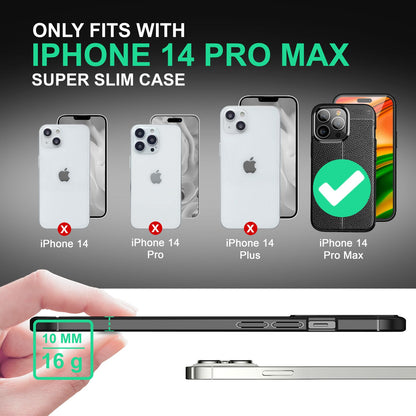 NALIA Leder-Optik Silikon Case für iPhone 14 Pro Max – Griffig & Matt – BARRON Handyhülle (Anti-Fingerprint, Stoßfest & Robust) – Marke aus Berlin
