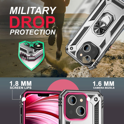 NALIA Panzerhülle für iPhone 14 Plus – Ring-Ständer 360° & Magnet-Halterung Kompatibel – RINGDEFEND (Stoßfestes Outdoor Case) – Marke aus Berlin