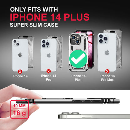 NALIA Panzerhülle für iPhone 14 Plus – Ring-Ständer 360° & Magnet-Halterung Kompatibel – RINGDEFEND (Stoßfestes Outdoor Case) – Marke aus Berlin