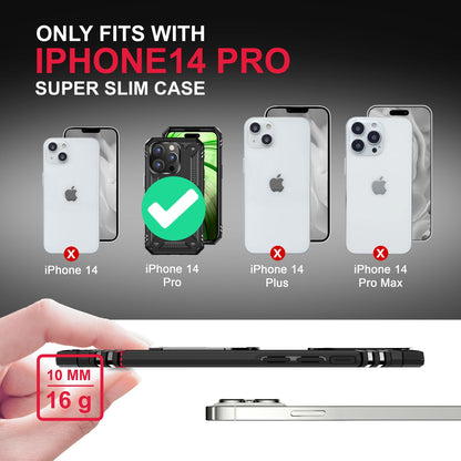 NALIA Panzerhülle für iPhone 14 Pro – Ring-Ständer 360° & Magnet-Halterung Kompatibel – RINGDEFEND (Stoßfestes Outdoor Case) – Marke aus Berlin
