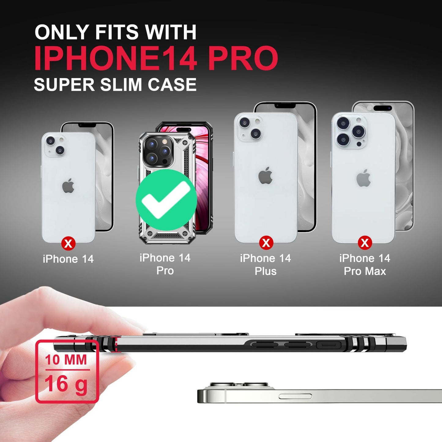 NALIA Panzerhülle für iPhone 14 Pro – Ring-Ständer 360° & Magnet-Halterung Kompatibel – RINGDEFEND (Stoßfestes Outdoor Case) – Marke aus Berlin