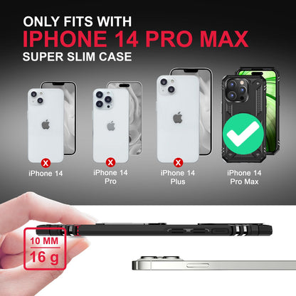 NALIA Panzerhülle für iPhone 14 Pro Max – Ring-Ständer 360° & Magnet-Halterung Kompatibel – RINGDEFEND (Stoßfestes Outdoor Case) – Marke aus Berlin