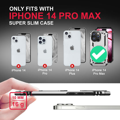NALIA Panzerhülle für iPhone 14 Pro Max – Ring-Ständer 360° & Magnet-Halterung Kompatibel – RINGDEFEND (Stoßfestes Outdoor Case) – Marke aus Berlin
