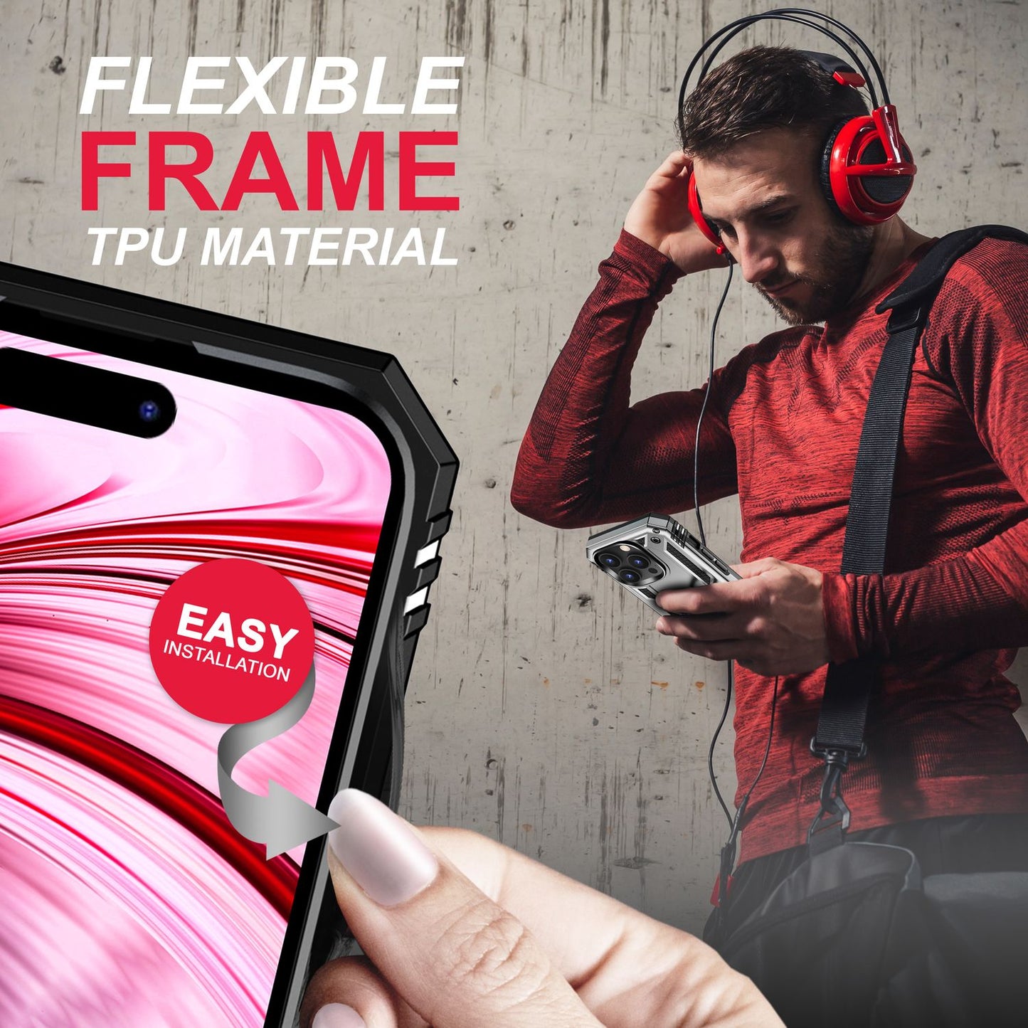 NALIA Panzerhülle für iPhone 14 Pro Max – Ring-Ständer 360° & Magnet-Halterung Kompatibel – RINGDEFEND (Stoßfestes Outdoor Case) – Marke aus Berlin