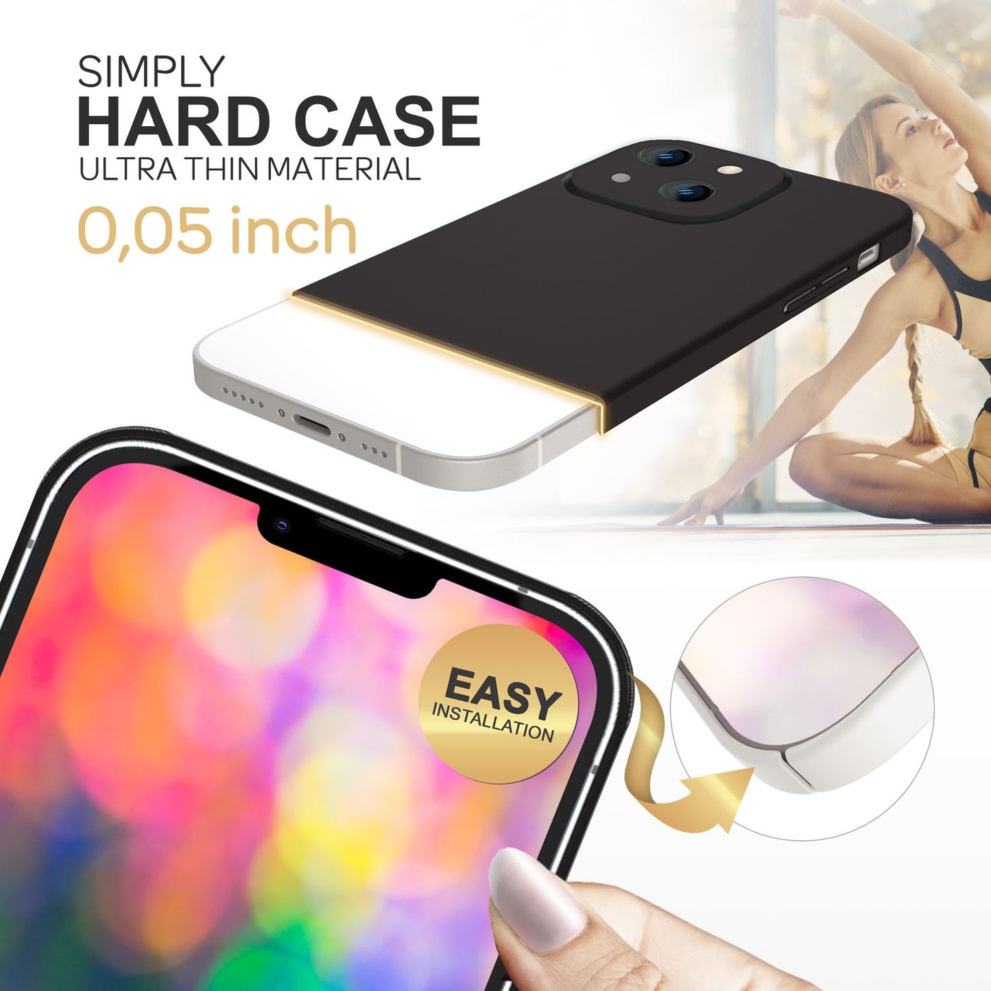 NALIA Ultra Slim Hardcase für iPhone 14 – Anti-Fingerabdruck & 0.5mm Dünn – PUREFIT (Matt & Leicht) – Marke aus Berlin
