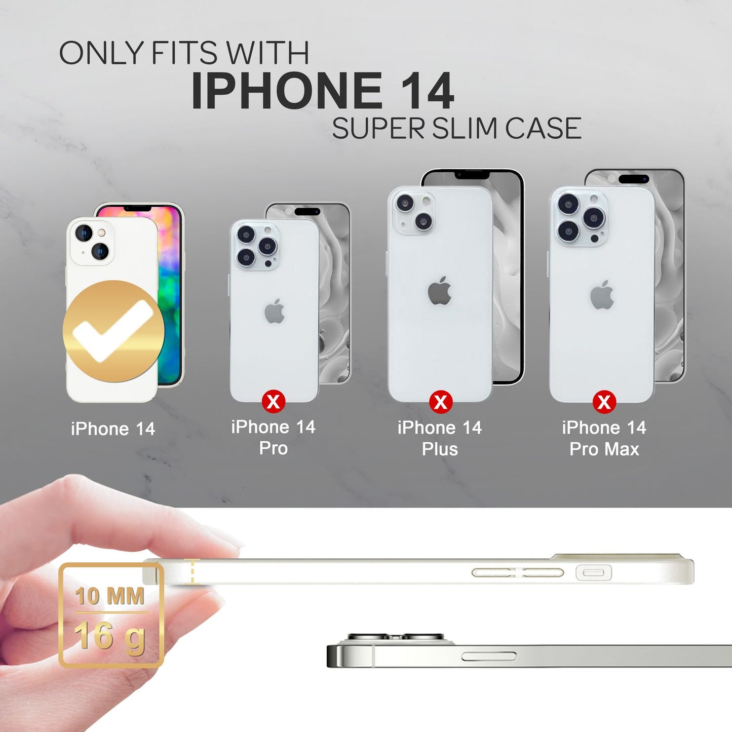 NALIA Ultra Slim Hardcase für iPhone 14 – Anti-Fingerabdruck & 0.5mm Dünn – PUREFIT (Matt & Leicht) – Marke aus Berlin