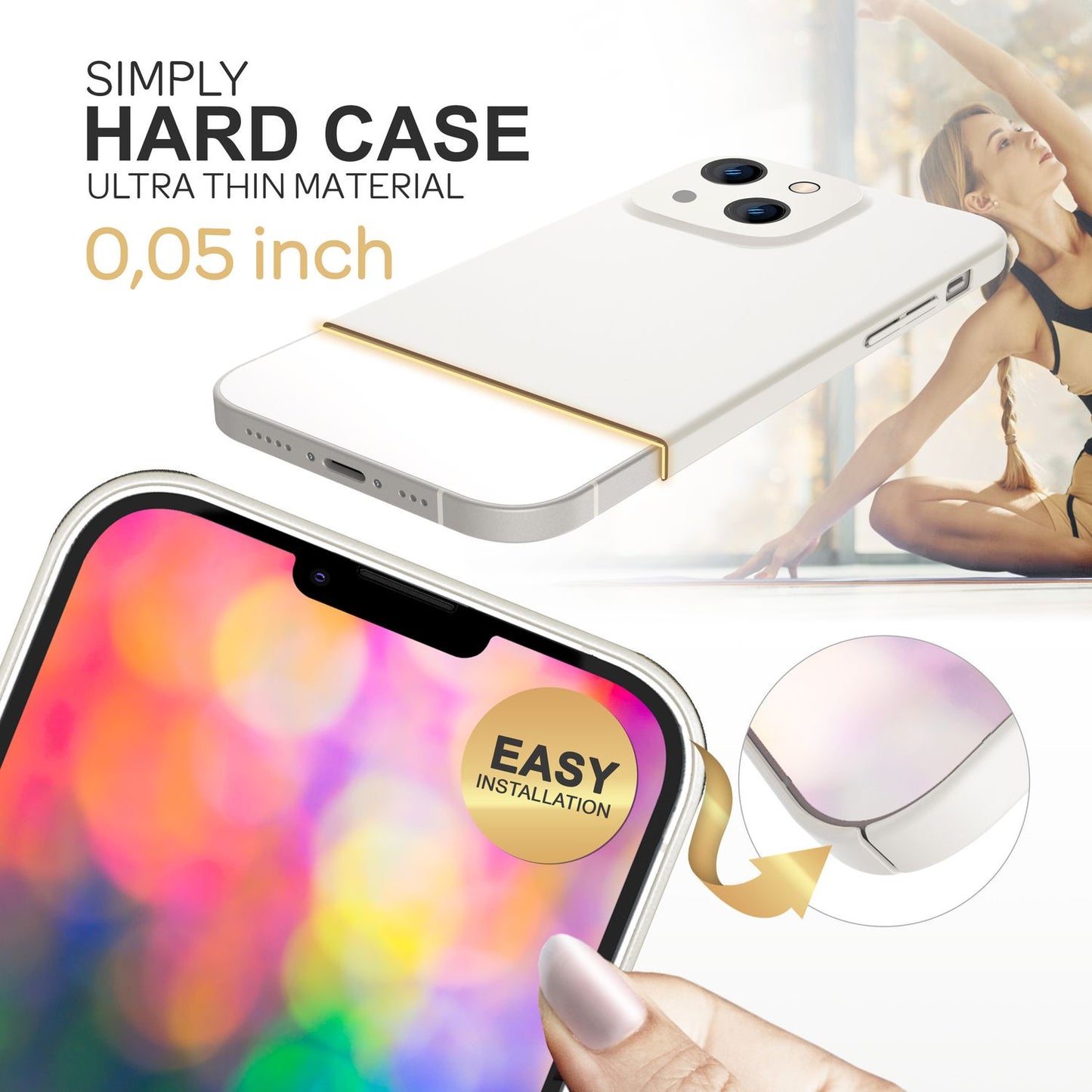 NALIA Ultra Slim Hardcase für iPhone 14 – Anti-Fingerabdruck & 0.5mm Dünn – PUREFIT (Matt & Leicht) – Marke aus Berlin