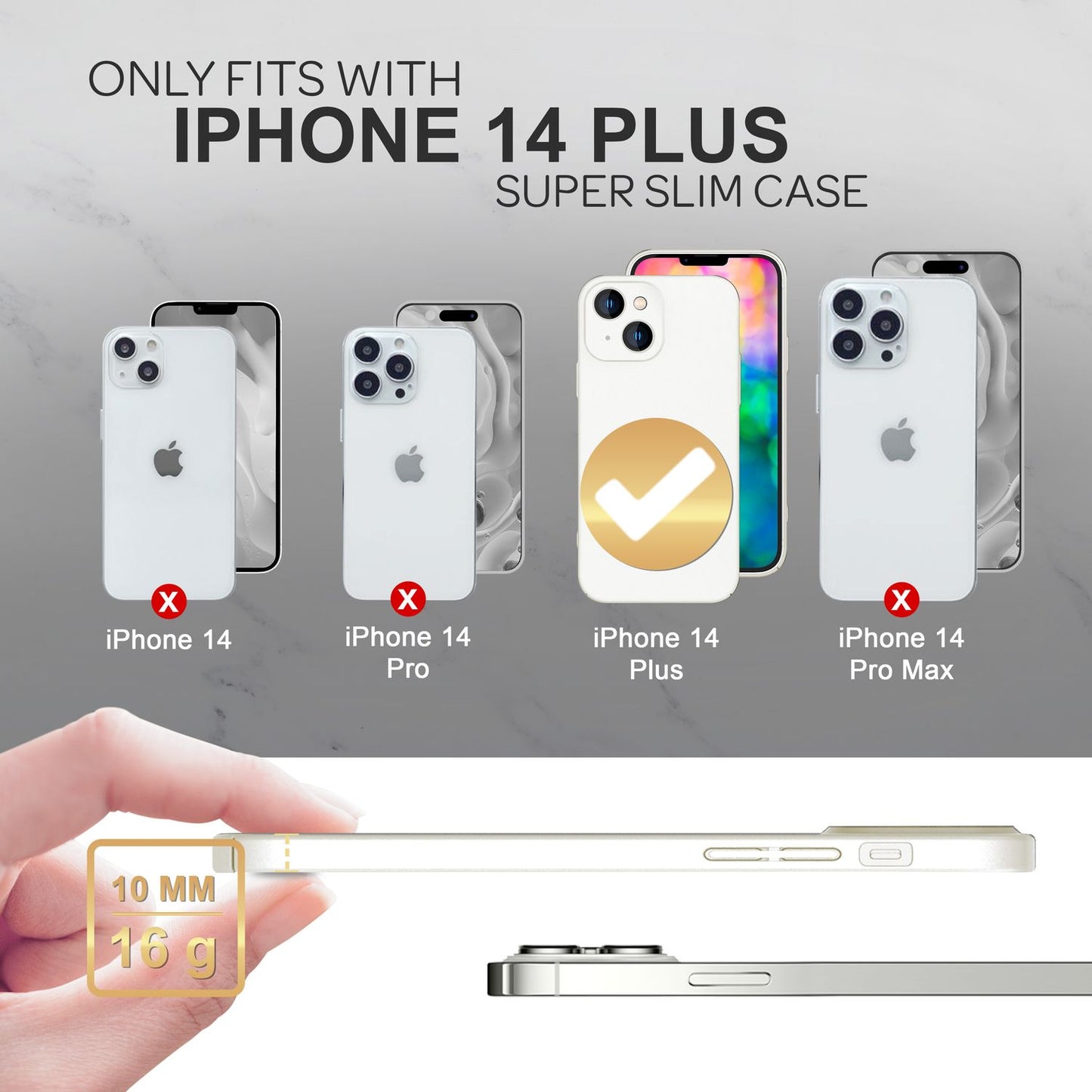 NALIA Ultra Slim Hardcase für iPhone 14 Plus – Anti-Fingerabdruck & 0.5mm Dünn – PUREFIT (Matt & Leicht) – Marke aus Berlin