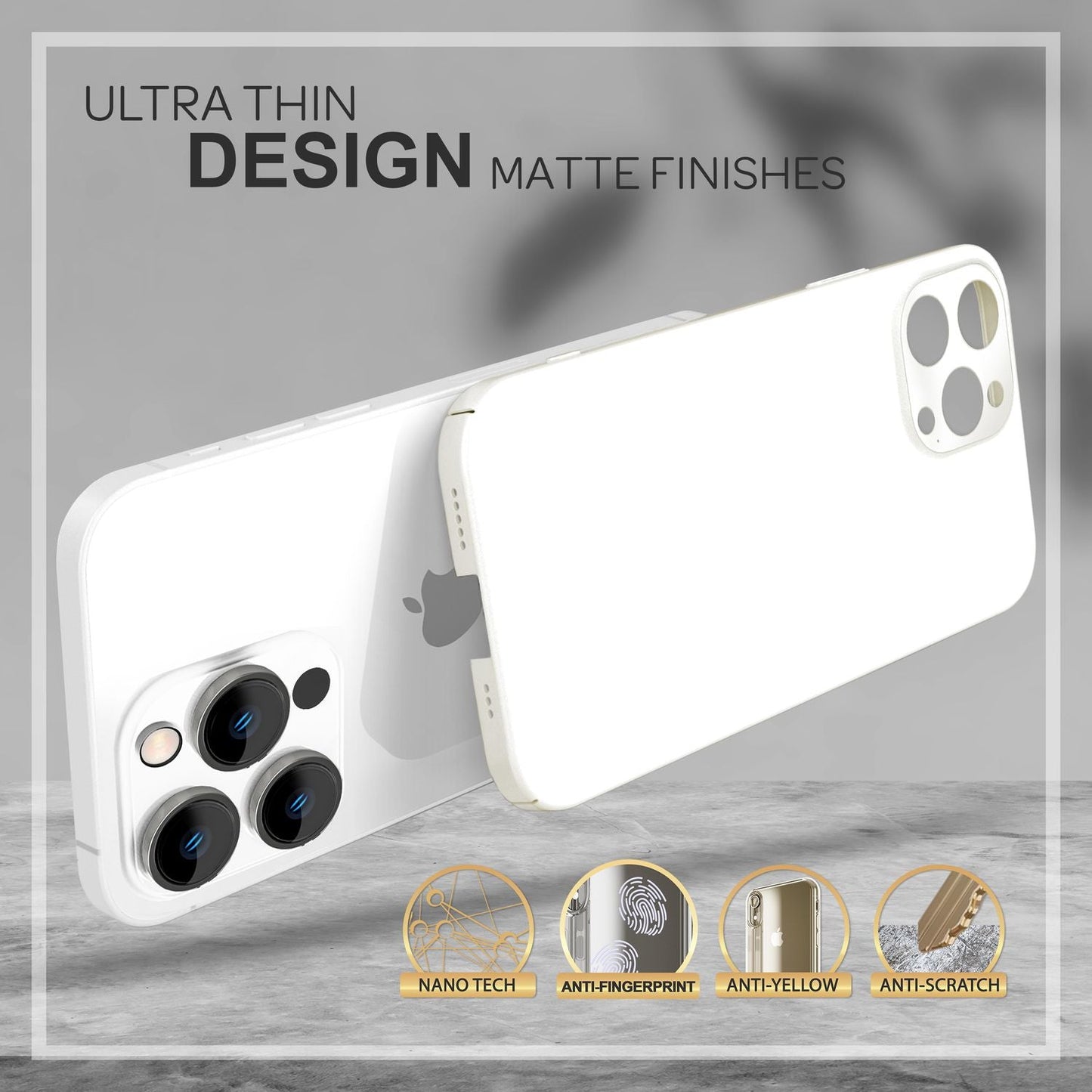 NALIA Ultra Slim Hardcase für iPhone 14 Pro Max – Anti-Fingerabdruck & 0.5mm Dünn – PUREFIT (Matt & Leicht) – Marke aus Berlin