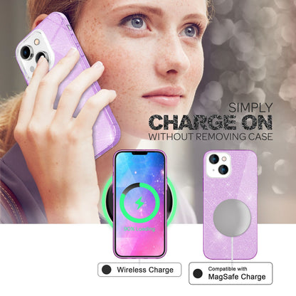 NALIA Glitzerhülle für iPhone 14 – Funkelnder Glitzer-Look & Grip – SHINEPOP (Silikon Case) – Marke aus Berlin