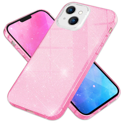 NALIA Glitzerhülle für iPhone 14 – Funkelnder Glitzer-Look & Grip – SHINEPOP (Silikon Case) – Marke aus Berlin