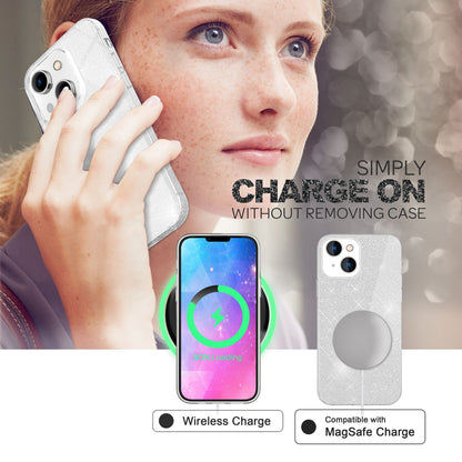 NALIA Glitzerhülle für iPhone 14 Plus – Funkelnder Glitzer-Look & Grip – SHINEPOP (Silikon Case) – Marke aus Berlin