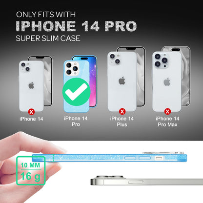 NALIA Glitzerhülle für iPhone 14 Pro – Funkelnder Glitzer-Look & Grip – SHINEPOP (Silikon Case) – Marke aus Berlin