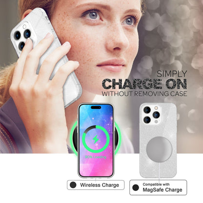 NALIA Glitzerhülle für iPhone 14 Pro – Funkelnder Glitzer-Look & Grip – SHINEPOP (Silikon Case) – Marke aus Berlin