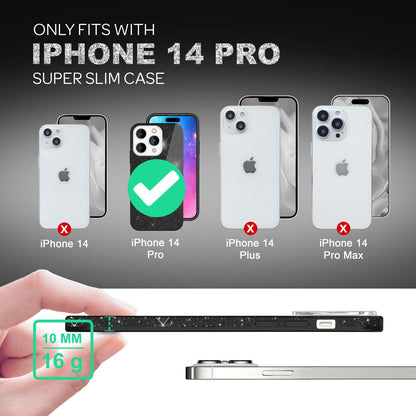 NALIA Glitzerhülle für iPhone 14 Pro – Funkelnder Glitzer-Look & Grip – SHINEPOP (Silikon Case) – Marke aus Berlin