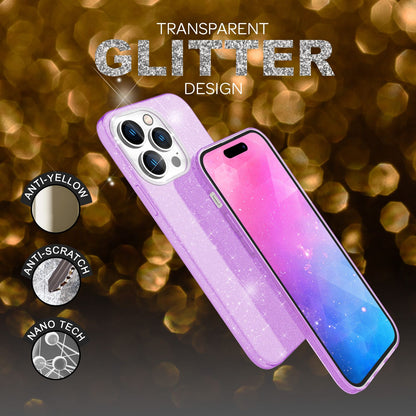 NALIA Glitzerhülle für iPhone 14 Pro Max – Funkelnder Glitzer-Look & Grip – SHINEPOP (Silikon Case) – Marke aus Berlin