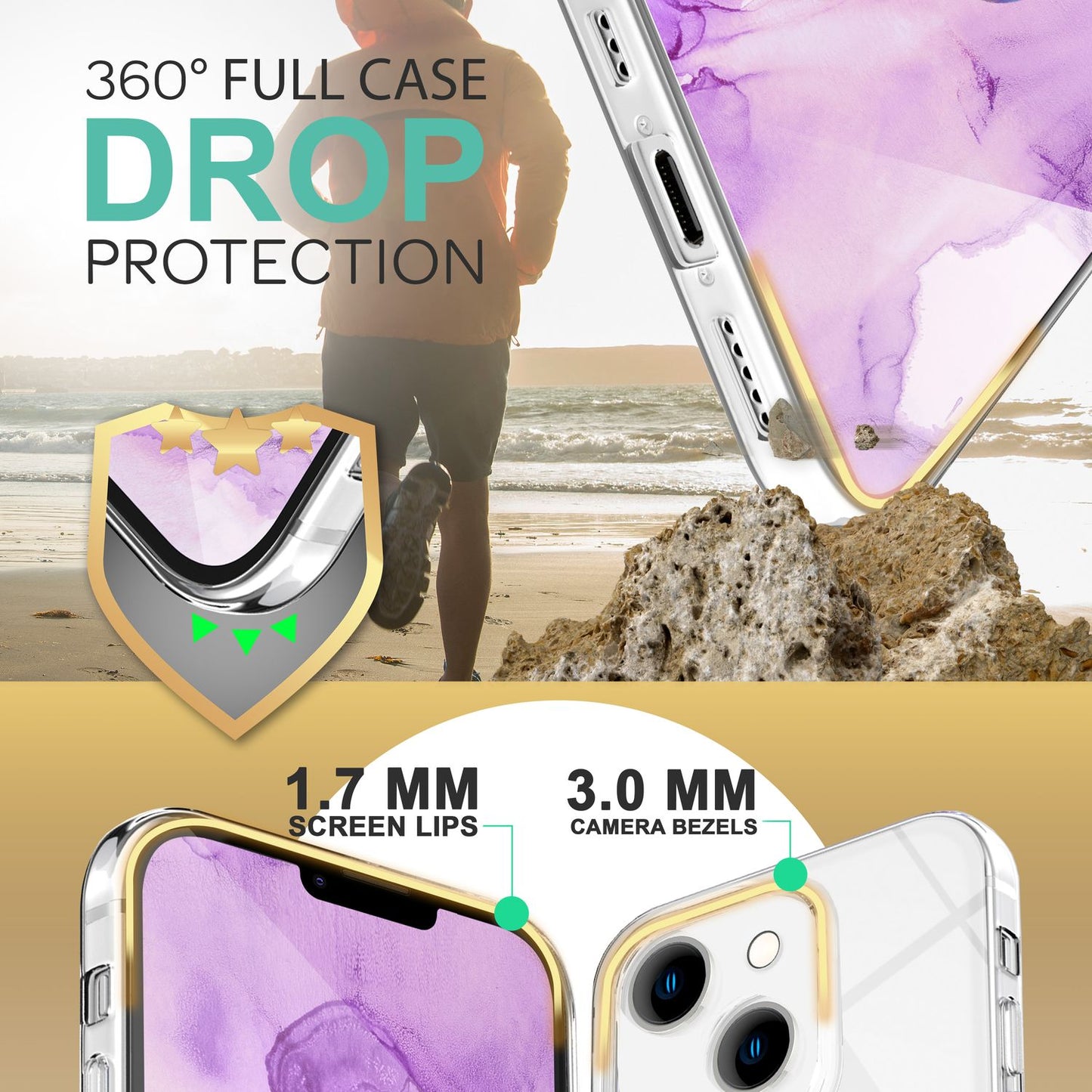NALIA 360° Hülle für iPhone 14 Plus – Vorne & Hinten Schutz – 360GUARD (Full-Body Case) – Marke aus Berlin
