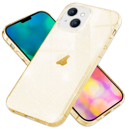 NALIA Glitzerhülle für iPhone 14 – Funkelndes Silikon Case – DAZZLIN (Transparent & Stoßfest) – Marke aus Berlin