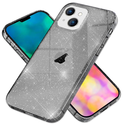 NALIA Glitzerhülle für iPhone 14 – Funkelndes Silikon Case – DAZZLIN (Transparent & Stoßfest) – Marke aus Berlin