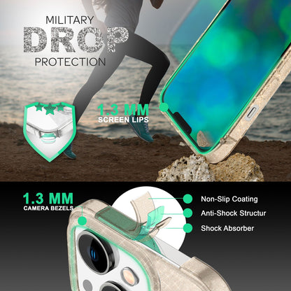 NALIA Glitzerhülle für iPhone 14 – Funkelndes Silikon Case – DAZZLIN (Transparent & Stoßfest) – Marke aus Berlin