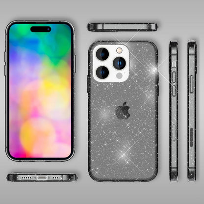 NALIA Glitzerhülle für iPhone 14 Pro Max – Funkelndes Silikon Case – DAZZLIN (Transparent & Stoßfest) – Marke aus Berlin