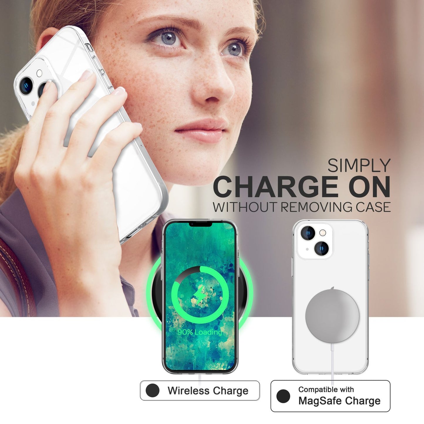 NALIA Transparente Silikonhülle für iPhone 14 – Anti-Gelb & Rutschfest – GLAZE (Handyhülle Kristallklar, Schlank & Stoßfest) – Marke aus Berlin