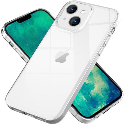 NALIA Transparente Silikonhülle für iPhone 14 Plus – Anti-Gelb & Rutschfest – GLAZE (Handyhülle Kristallklar, Schlank & Stoßfest) – Marke aus Berlin