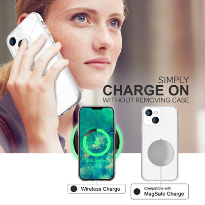 NALIA Transparente Silikonhülle für iPhone 14 Plus – Anti-Gelb & Rutschfest – GLAZE (Handyhülle Kristallklar, Schlank & Stoßfest) – Marke aus Berlin