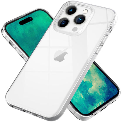 NALIA Transparente Silikonhülle für iPhone 14 Pro – Anti-Gelb & Rutschfest – GLAZE (Handyhülle Kristallklar, Schlank & Stoßfest) – Marke aus Berlin