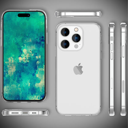 NALIA Transparente Silikonhülle für iPhone 14 Pro – Anti-Gelb & Rutschfest – GLAZE (Handyhülle Kristallklar, Schlank & Stoßfest) – Marke aus Berlin