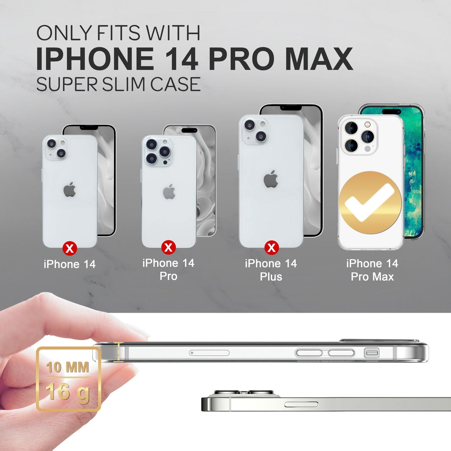 NALIA Transparente Silikonhülle für iPhone 14 Pro Max – Anti-Gelb & Rutschfest – GLAZE (Handyhülle Kristallklar, Schlank & Stoßfest) – Marke aus Berlin