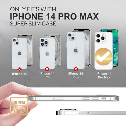 NALIA Transparente Silikonhülle für iPhone 14 Pro Max – Anti-Gelb & Rutschfest – GLAZE (Handyhülle Kristallklar, Schlank & Stoßfest) – Marke aus Berlin