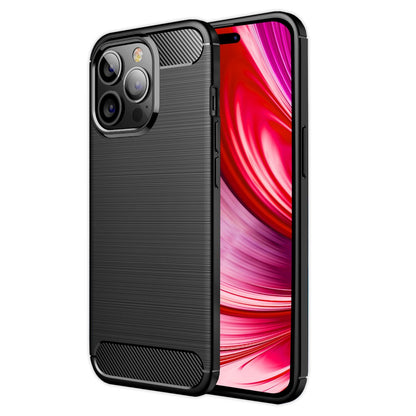 NALIA Silikonhülle für iPhone 14 Pro – Rutschfest & Matt – VORTEX (Gebürstete Optik & Carbon Design) – Marke aus Berlin