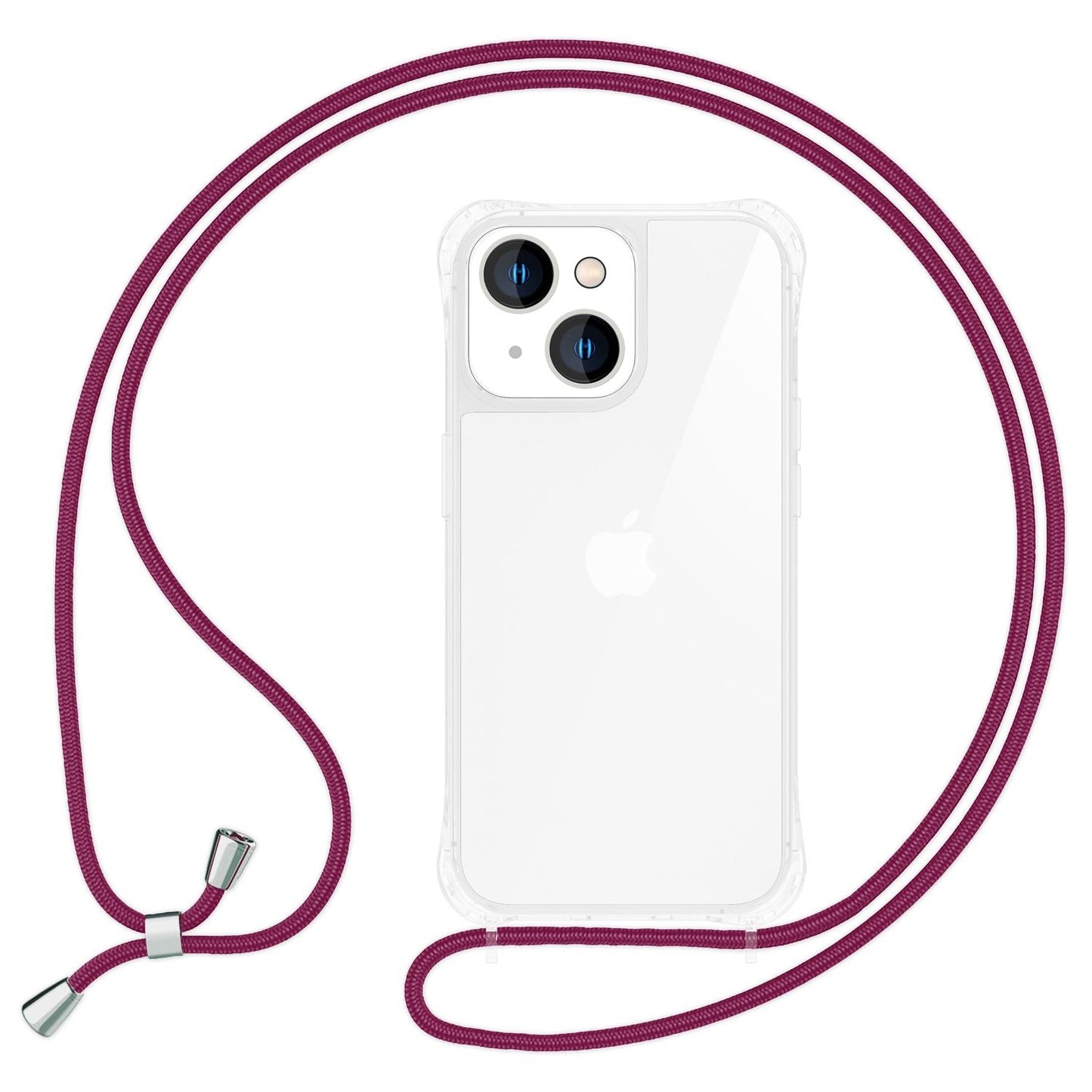 NALIA Handykette für iPhone 14 Plus – Transparentes Hybrid-Case & Band – HANGIT PRO (Anti-Gelb Rückseite & Verstellbar) – Marke aus Berlin