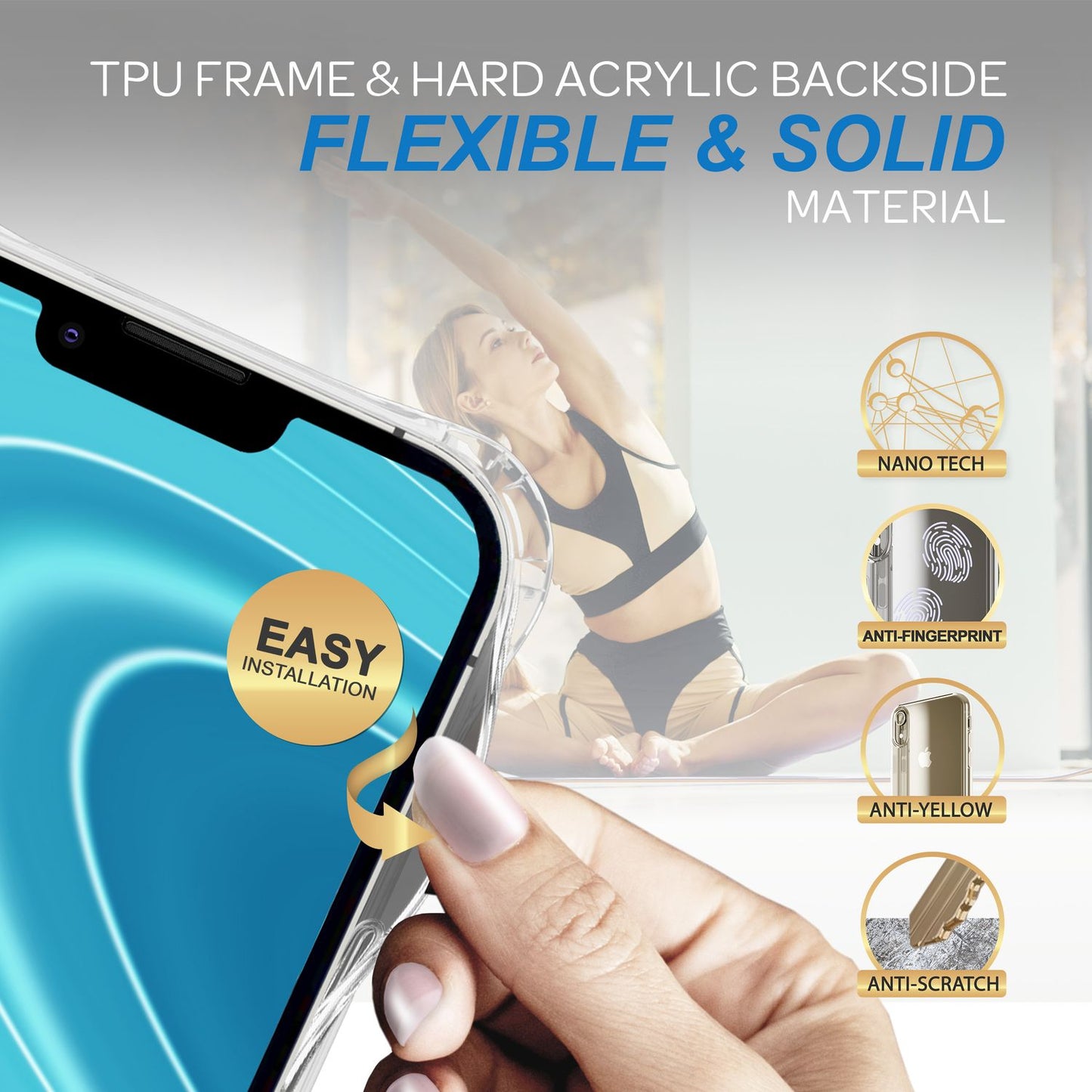 NALIA Handykette für iPhone 14 Plus – Transparentes Hybrid-Case & Band – HANGIT PRO (Anti-Gelb Rückseite & Verstellbar) – Marke aus Berlin