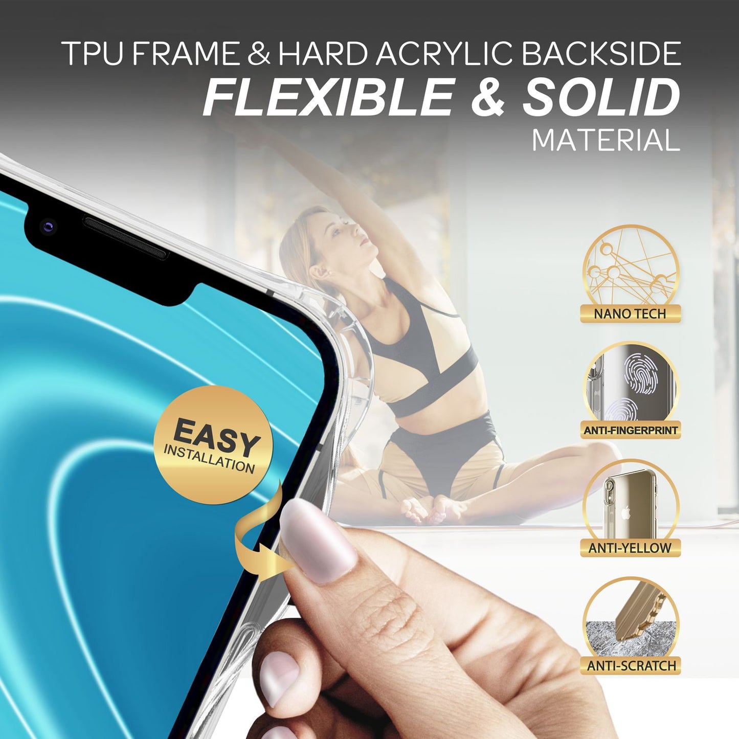 NALIA Handykette für iPhone 14 Plus – Transparentes Hybrid-Case & Band – HANGIT PRO (Anti-Gelb Rückseite & Verstellbar) – Marke aus Berlin
