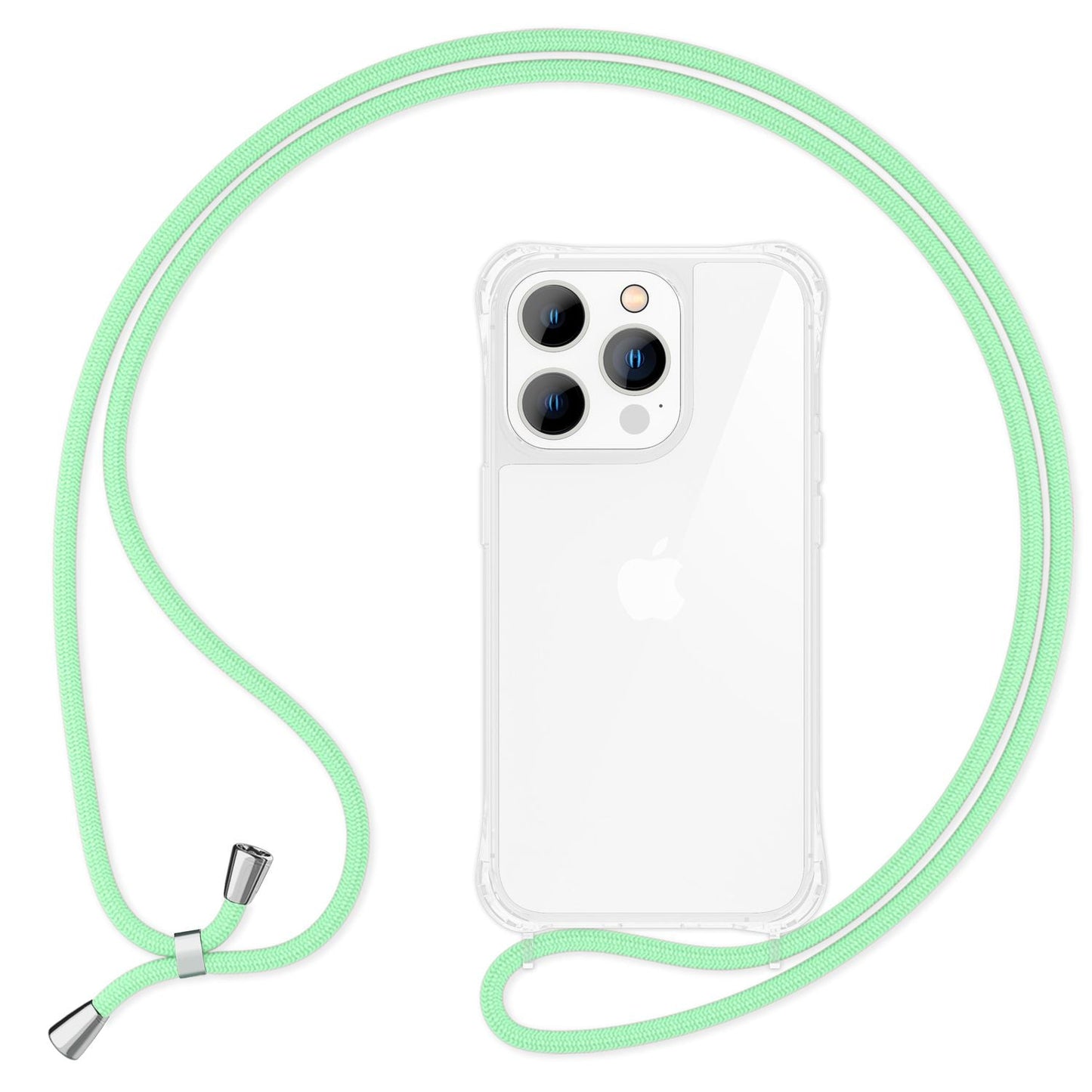 NALIA Handykette für iPhone 14 Pro – Transparentes Hybrid-Case & Band – HANGIT PRO (Anti-Gelb Rückseite & Verstellbar) – Marke aus Berlin